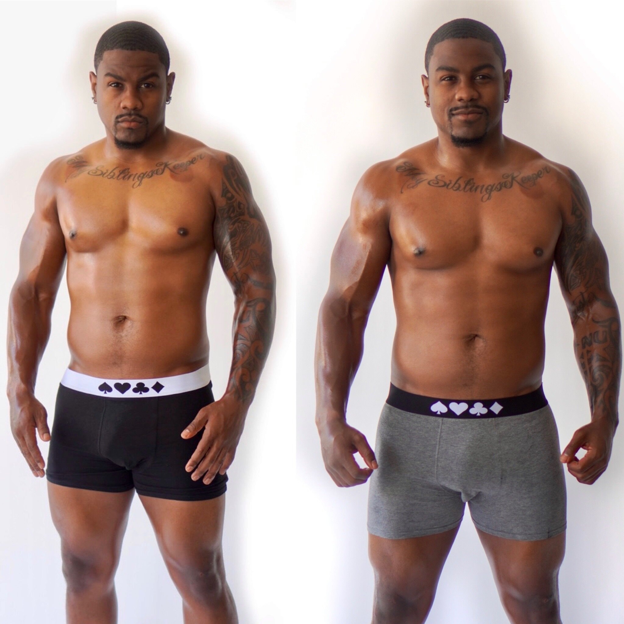 Braze boxer briefs available in black and heather grey